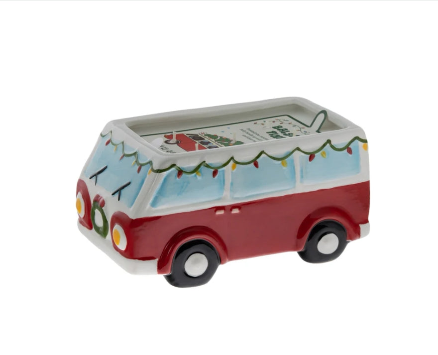 Balsam Pine Christmas Holiday Icon Ceramic Candle Bus