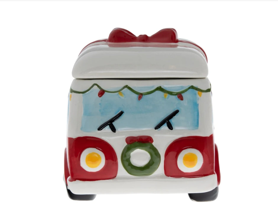 Balsam Pine Christmas Holiday Icon Ceramic Candle Bus