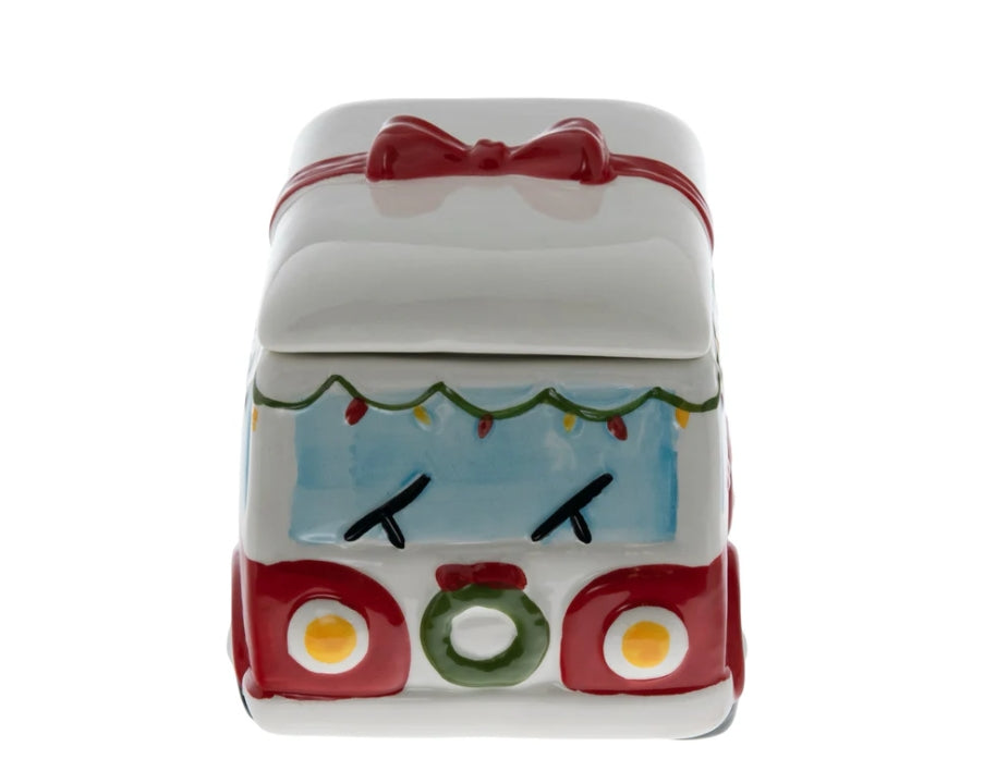 Balsam Pine Christmas Holiday Icon Ceramic Candle Bus