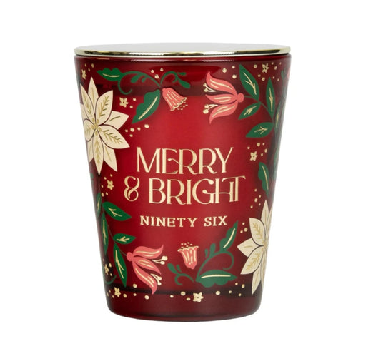 Merry & Bright Cinnamon Spice Christmas Glass Candle