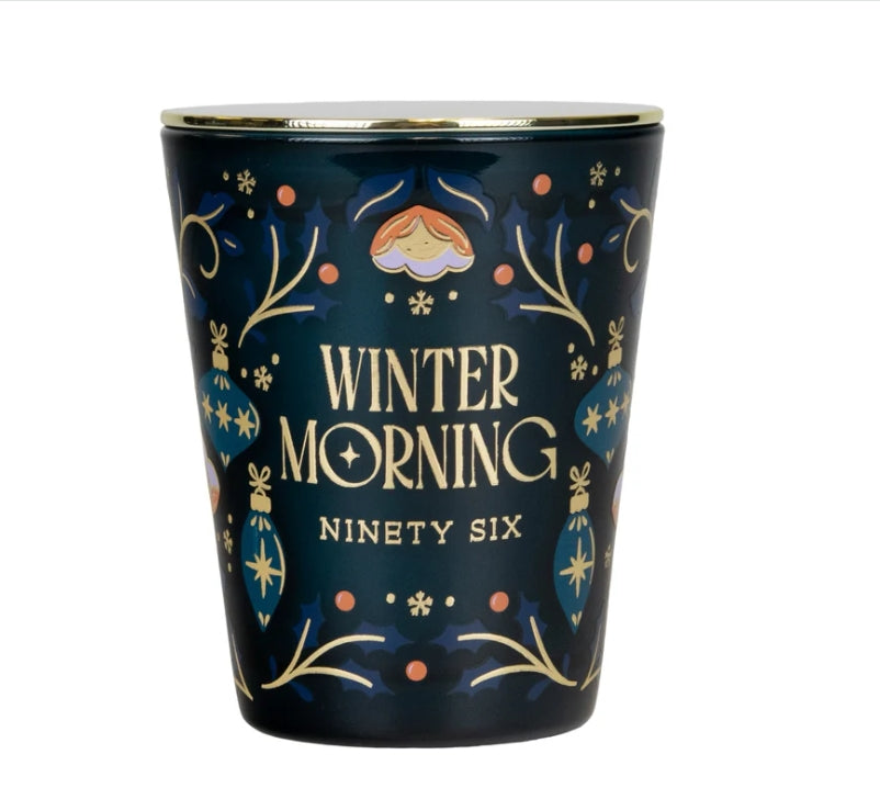 Winter Morning Peppermint Bark Glass Candle  Christmas Holiday