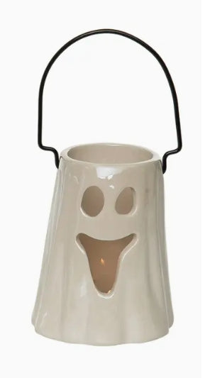 OFERTA Candelabro votivo de resina con forma de fantasma perlado de Halloween