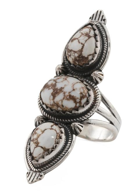 Large Gothic Magnesite Gemstone Silver Ring