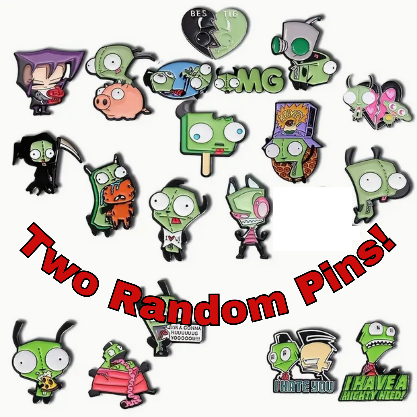 Gir Goodie Bag Invader Zim kit,2 stickers,2 pins,1 lanyard,1 bag