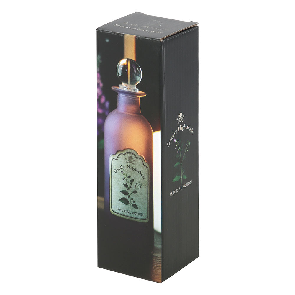 Deadly Nightshade Decorative Glass Potion Bottle Witch Mystical