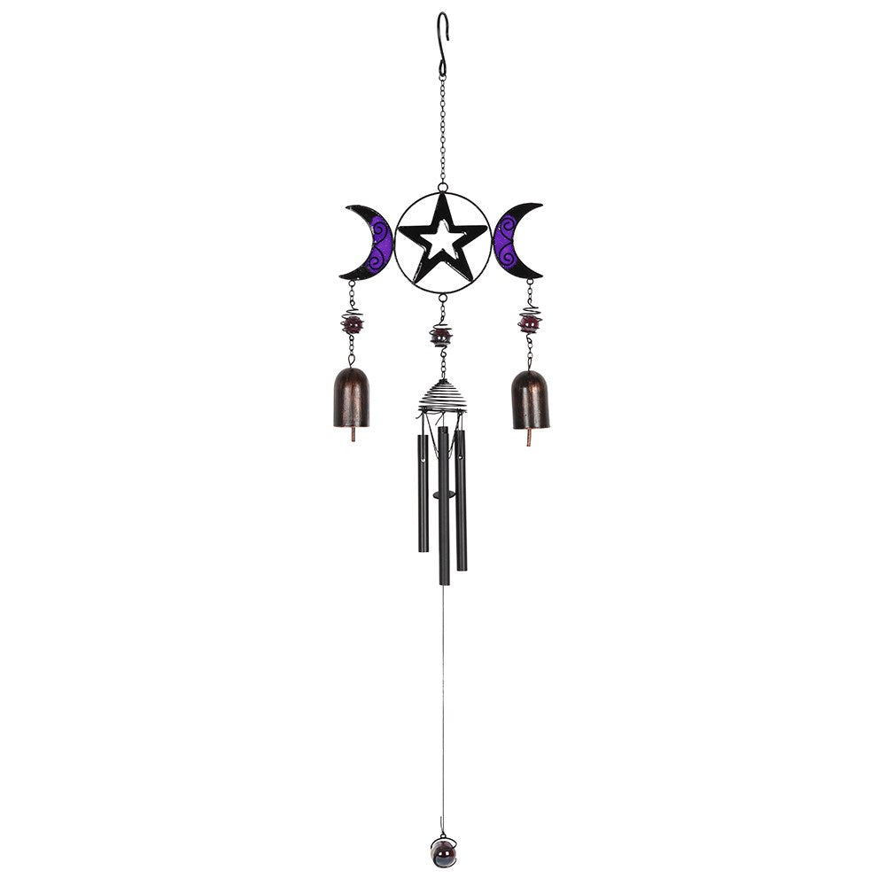 Triple Moon Witch Bells with Wind Chime