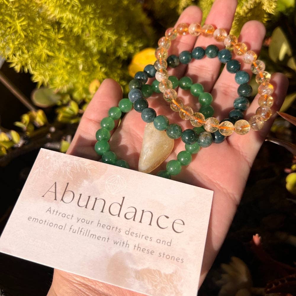 Abundance Intentions Bracelet Set Crystal - Gothic & Alternative Gift - Haunted