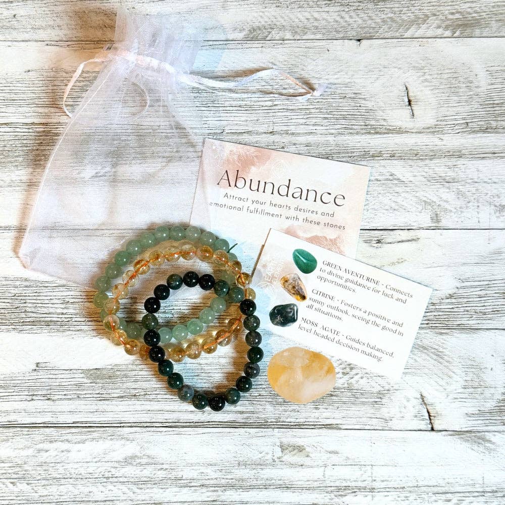 Abundance Intentions Bracelet Set Crystal - Gothic & Alternative Gift - Haunted