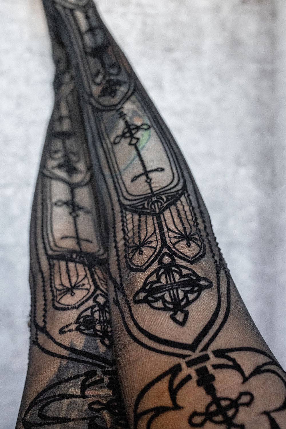 Gothic Cathedral Thigh High Tights Stockings