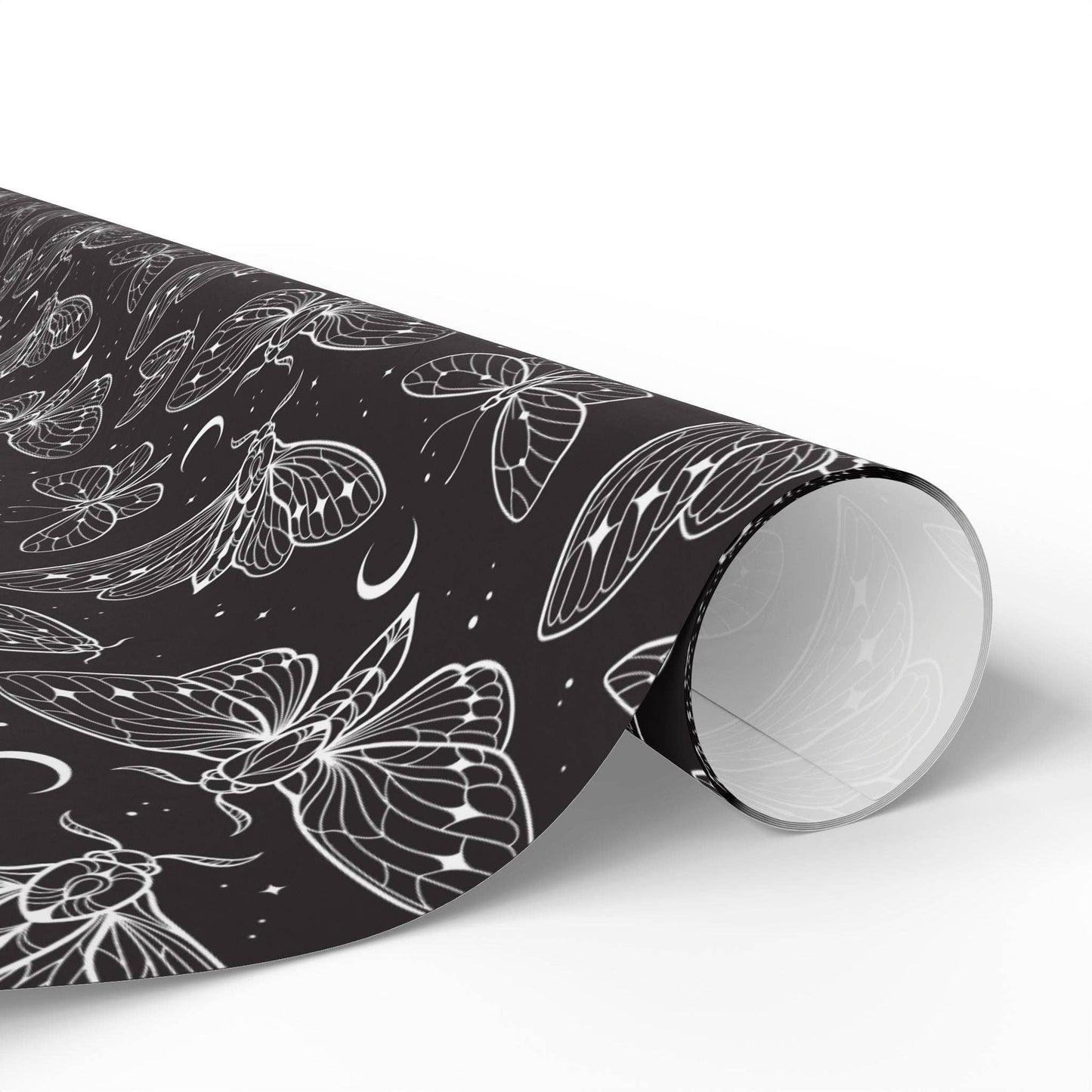 Luna Moth Celestial Moon Spooky Gift Wrapping Paper Roll
