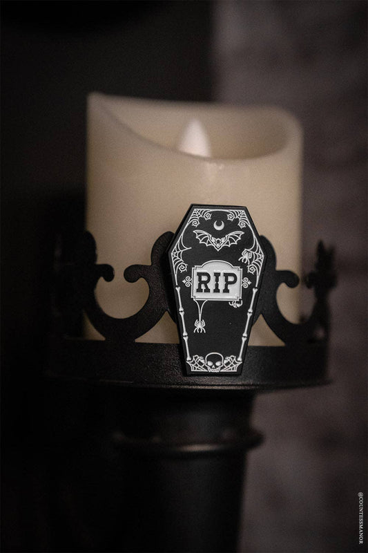 RIP Coffin Enamel Pin