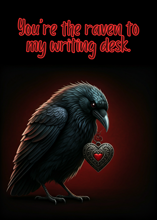 Gothic Raven Greeting Card