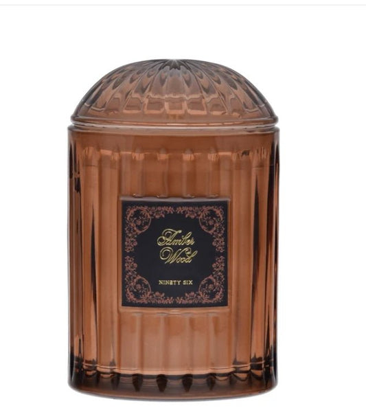 Amber Wood Large Ninety Six Glass Candle Fall Goth Candles - Gothic & Alternative Gift - Haunted