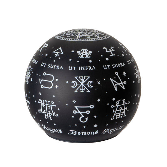 Angels & Demons LED Glass Globe Light Table Lamp Lantern Tableware - Gothic & Alternative Gift - Haunted