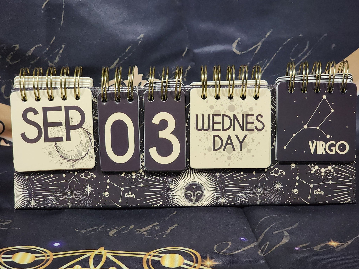 Astrological Celestial Yearly Flip Desk Calendar Notebook - Gothic & Alternative Gift - Haunted