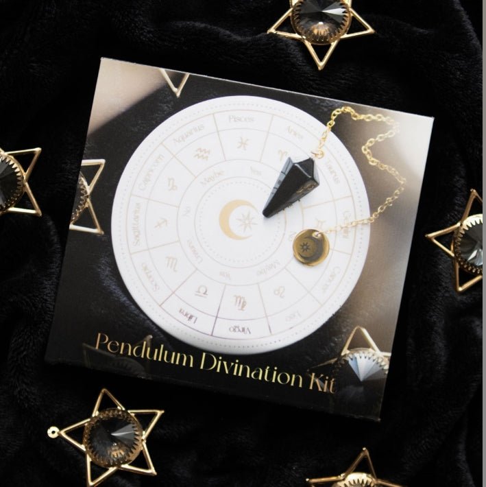 Astrology Wheel Pendulum Divination Kit Crystals - Gothic & Alternative Gift - Haunted