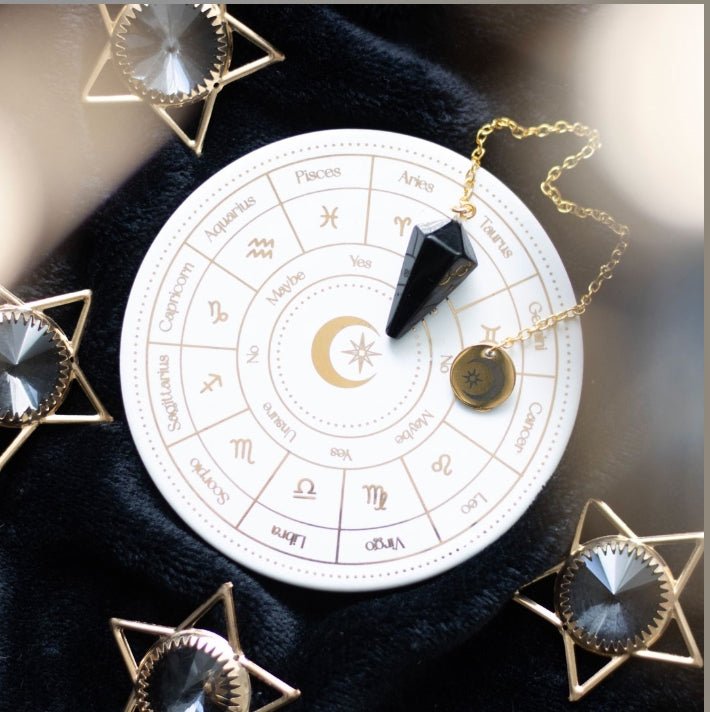 Astrology Wheel Pendulum Divination Kit Crystals - Gothic & Alternative Gift - Haunted