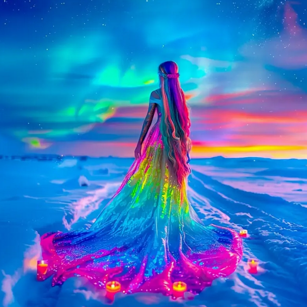 Aurora Borealis goddess Diamond art Kit Diamond Art - Gothic & Alternative Gift - Haunted