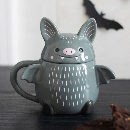 Cute Bat Halloween Lidded Mug