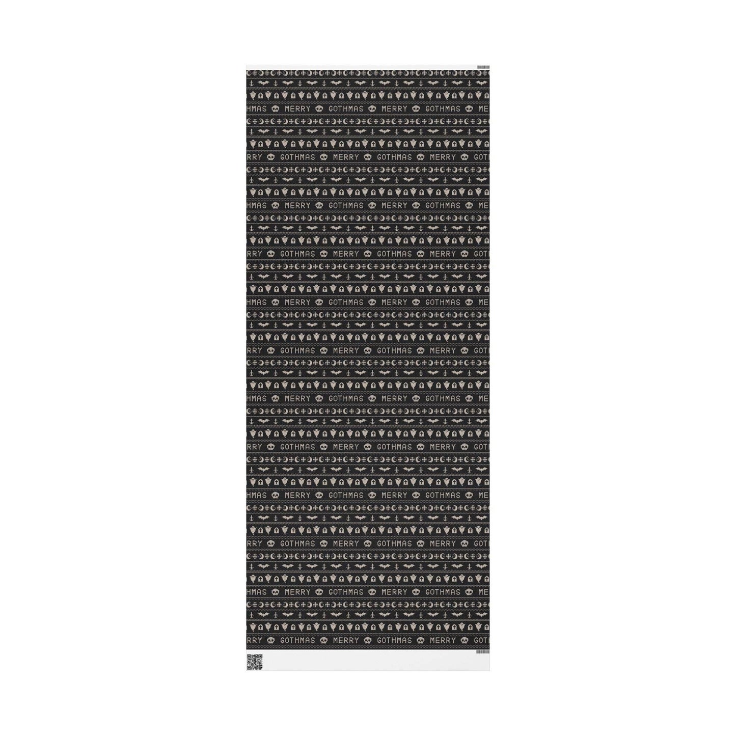 Merry Gothmas Black Spooky Gift Wrapping Paper Roll