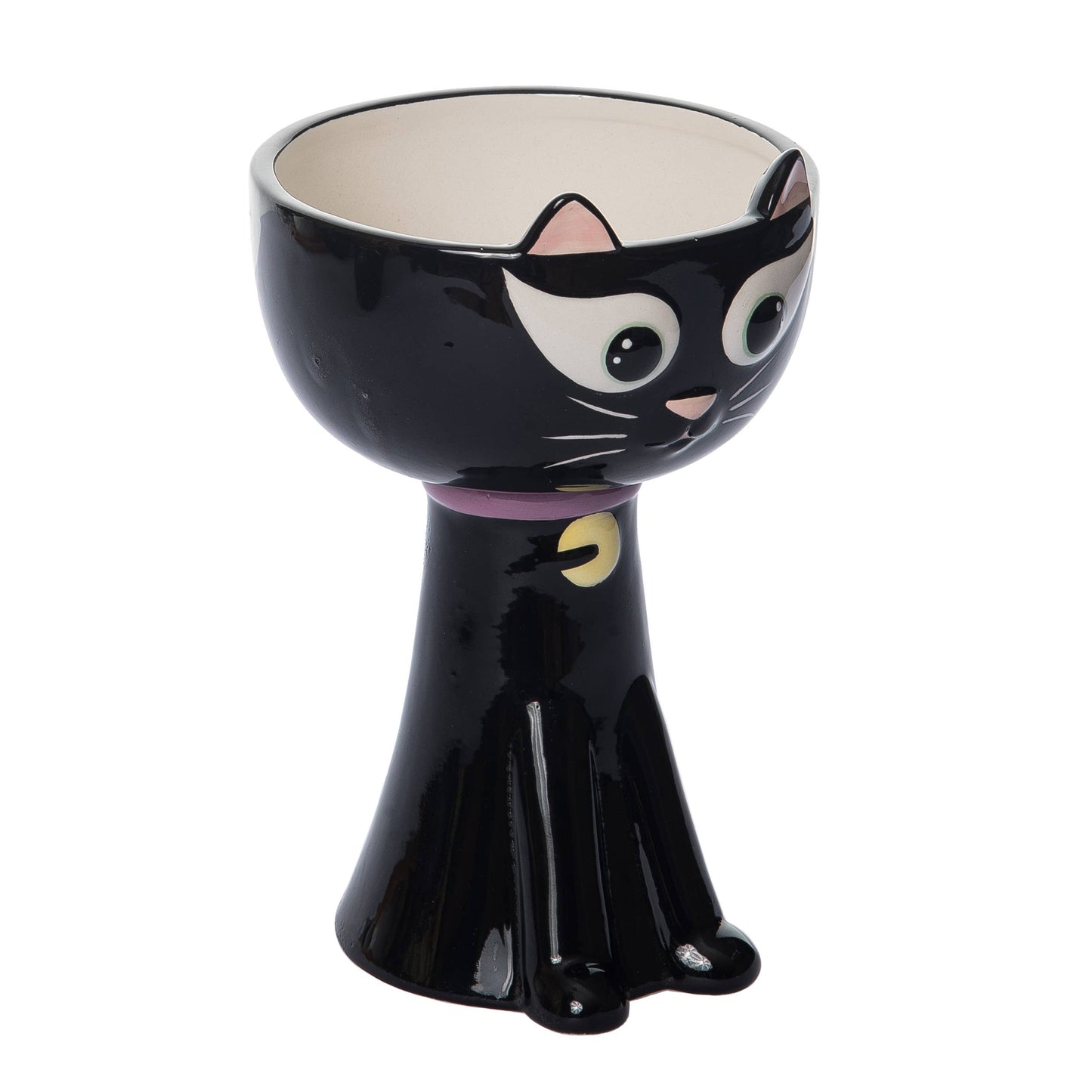 OFERTA Cuenco con pedestal de gato de Halloween de 7,75" de Dolomite, color negro