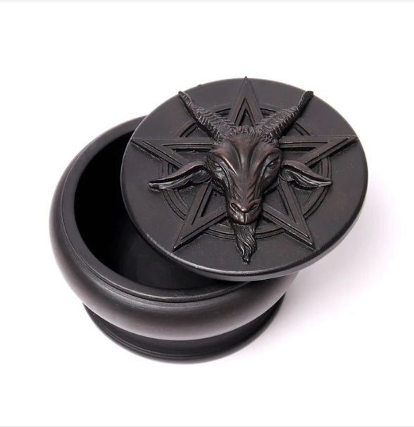 Baphomet Trinket & Jewelry Box Pot Home Decor - Gothic & Alternative Gift - Haunted