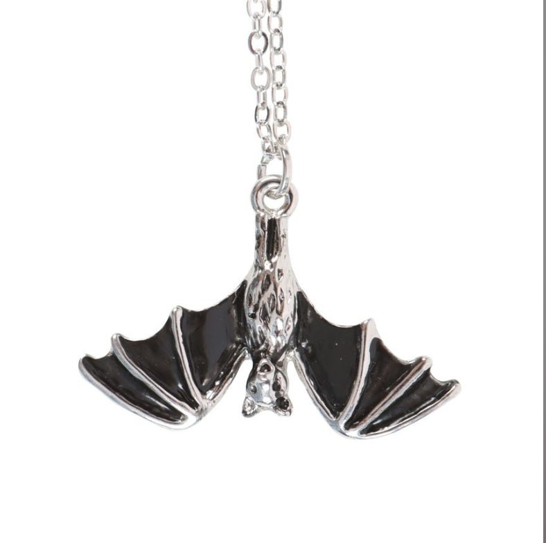 Bat Jewelry-Stainless Steel and Silver Dracula Victorian Vampire Crystals - Gothic & Alternative Gift - Haunted