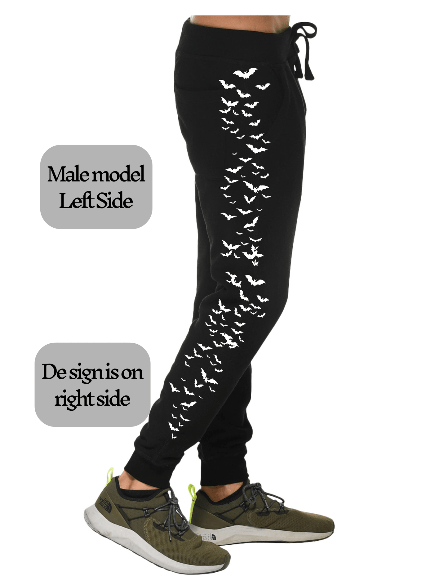Bats Premium Fleece Joggers Sweat Pants Black Unisex Clothing - Gothic & Alternative Gift - Haunted