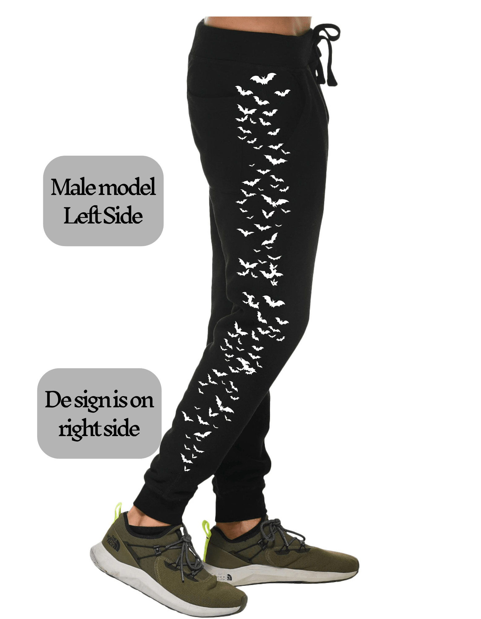 Bats Premium Fleece Joggers Sweat Pants Black Unisex Clothing - Gothic & Alternative Gift - Haunted