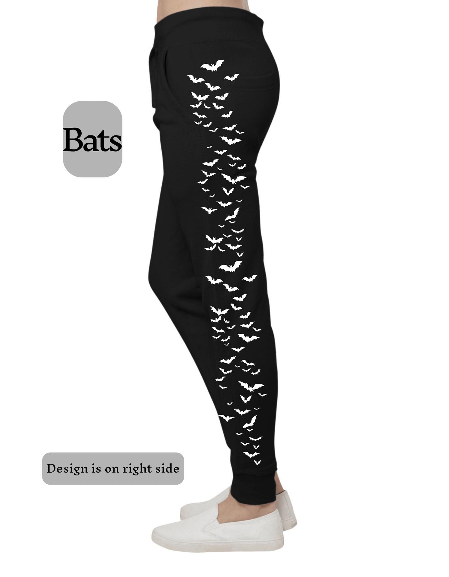 Bats Premium Fleece Joggers Sweat Pants Black Unisex Clothing - Gothic & Alternative Gift - Haunted