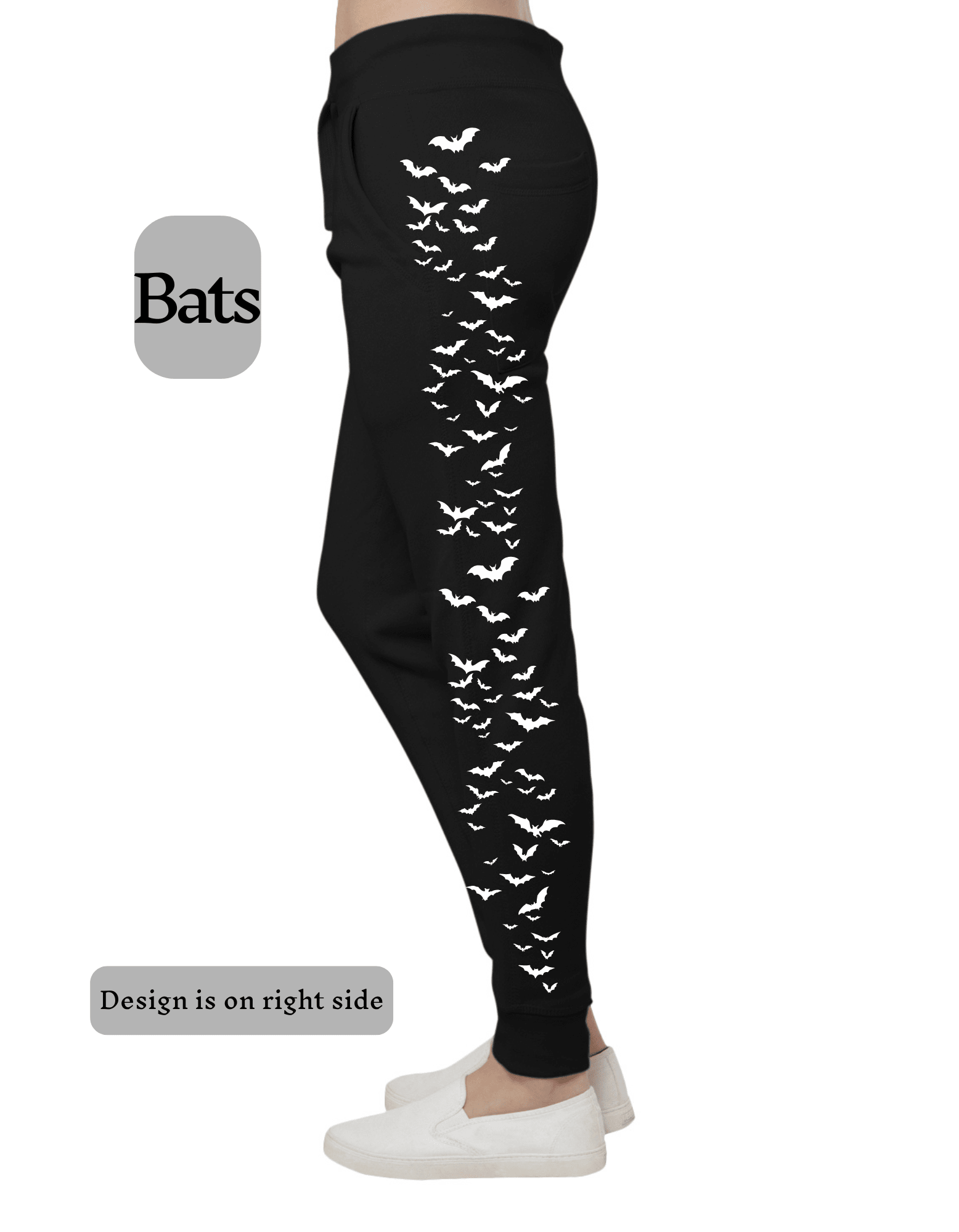 Bats Premium Fleece Joggers Sweat Pants Black Unisex Clothing - Gothic & Alternative Gift - Haunted