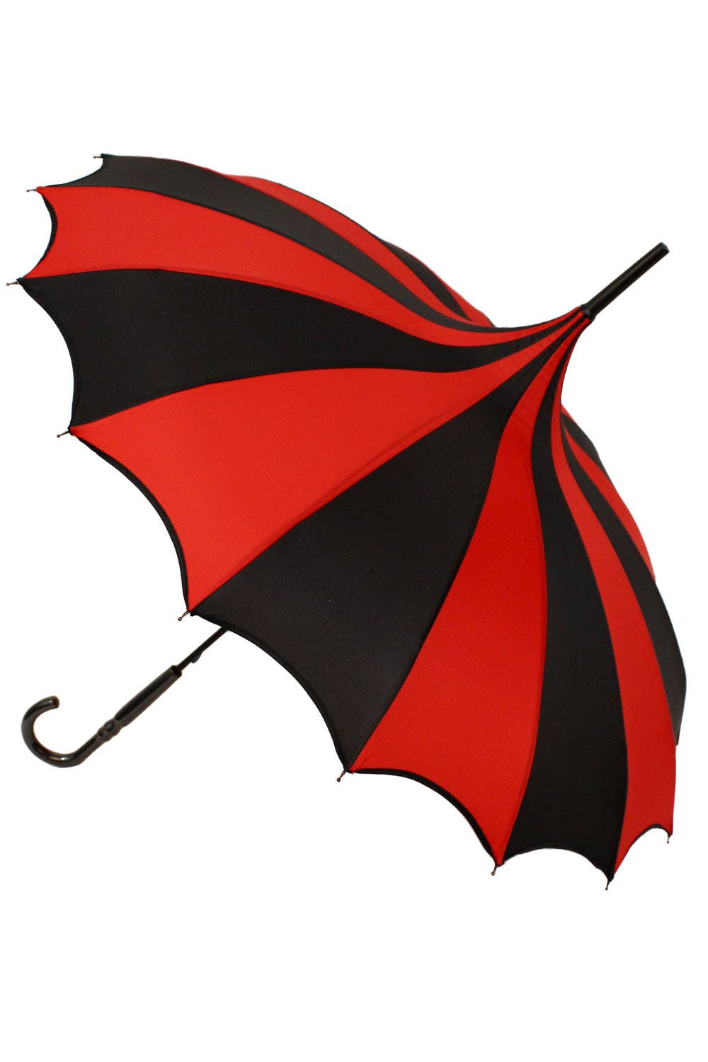 Batwing Pagoda Umbrella [BLACK/RED STRIPED] Accessories - Gothic & Alternative Gift - Haunted