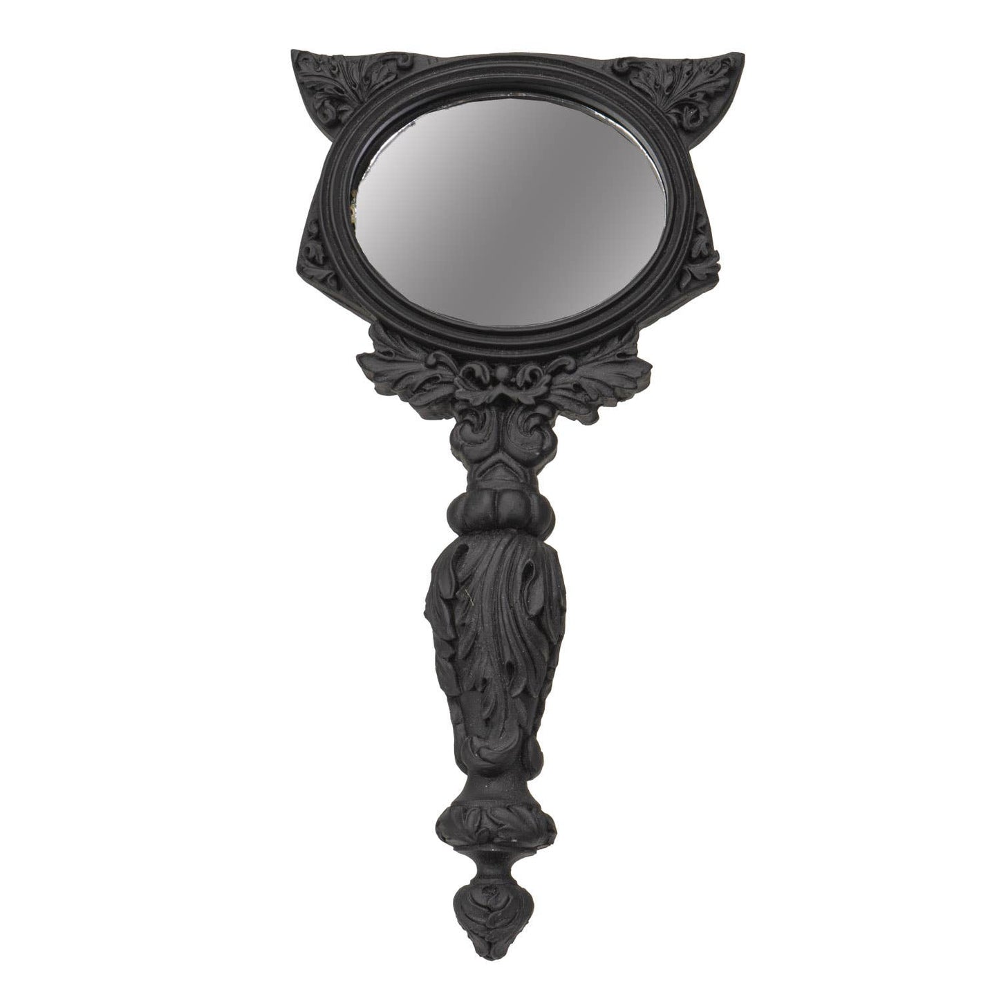 Victorian Gothic Sacred Black Cat Hand Mirror