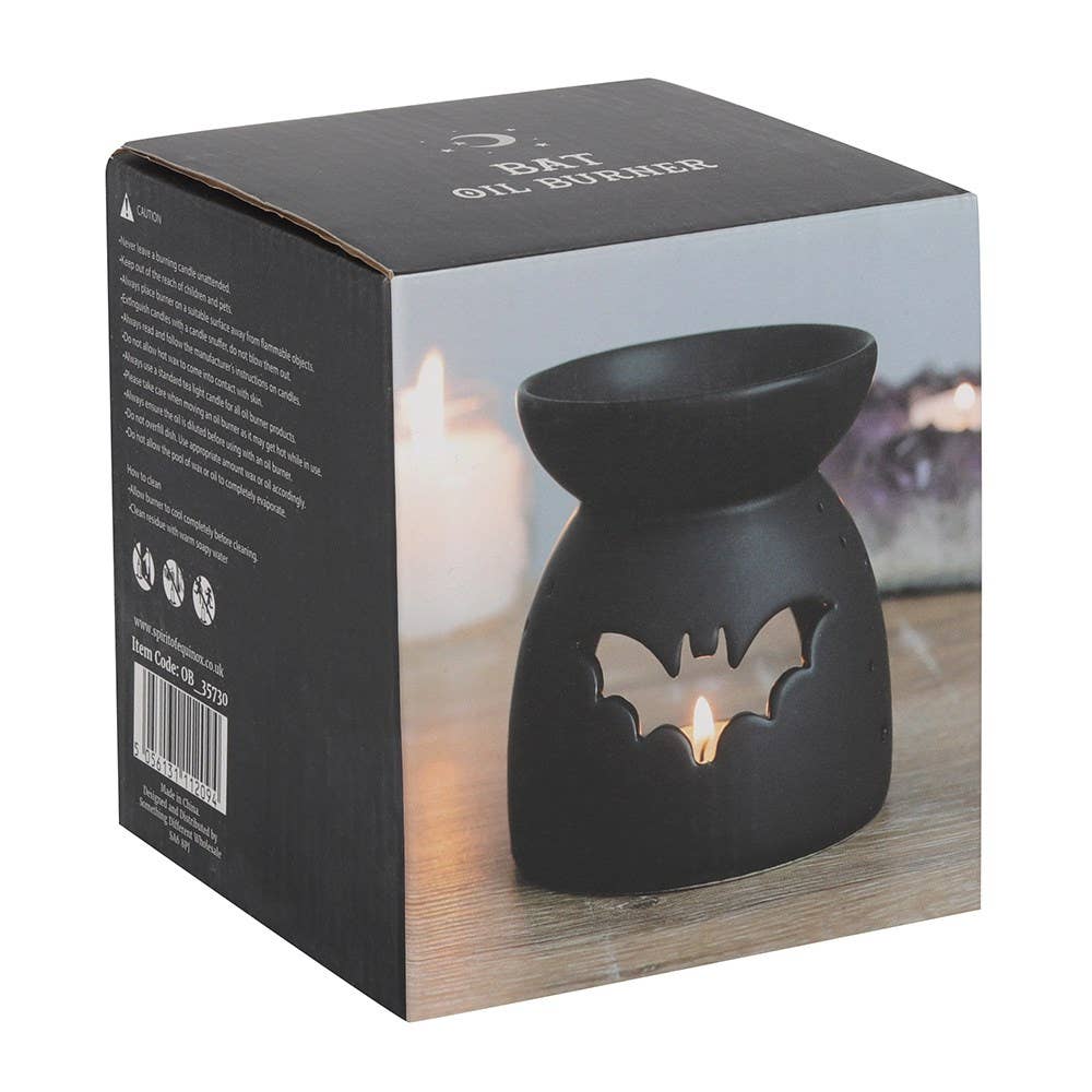 Gothic Black Bat Cut Out Oil Burner and Wax Warmer