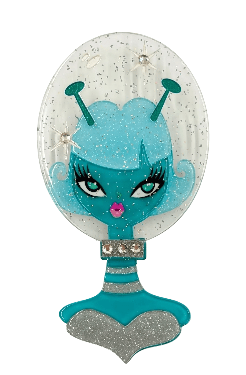 Beam Me Up Babe Spooky Doll Brooch Jewelry - Gothic & Alternative Gift - Haunted
