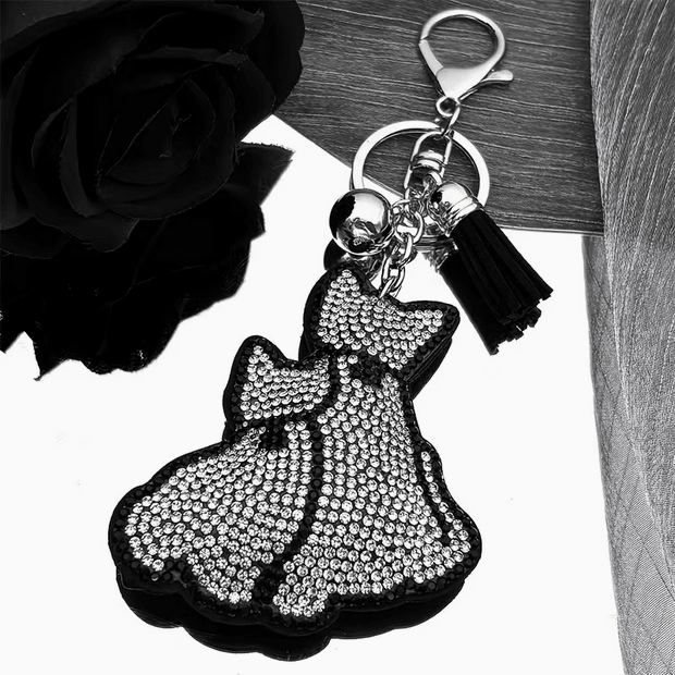 Bedazzled Puff Cat Keychain Kitty keychains - Gothic & Alternative Gift - Haunted