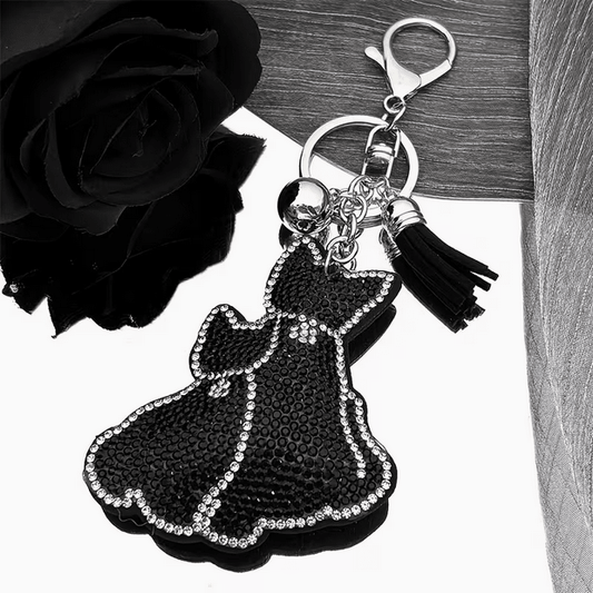 Bedazzled Puff Cat Keychain Kitty keychains - Gothic & Alternative Gift - Haunted