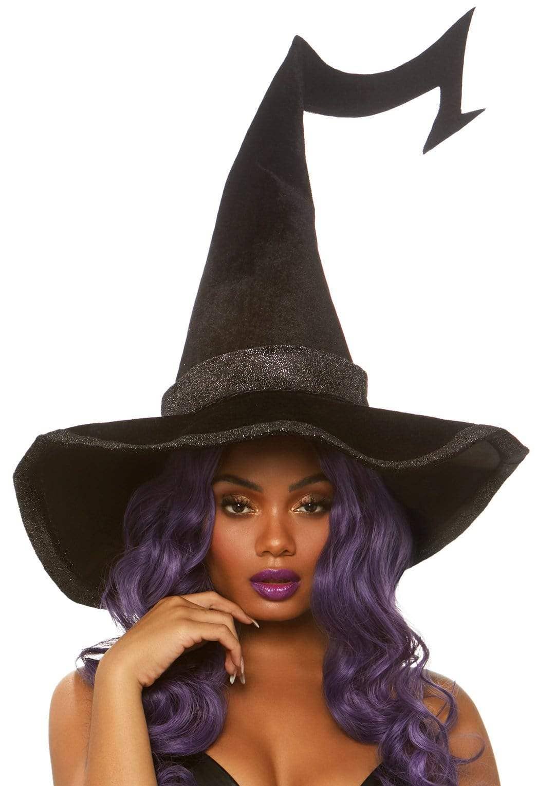 Bewitched Velvet Witch Hat With Sparkling Trim Costumes - Gothic & Alternative Gift - Haunted