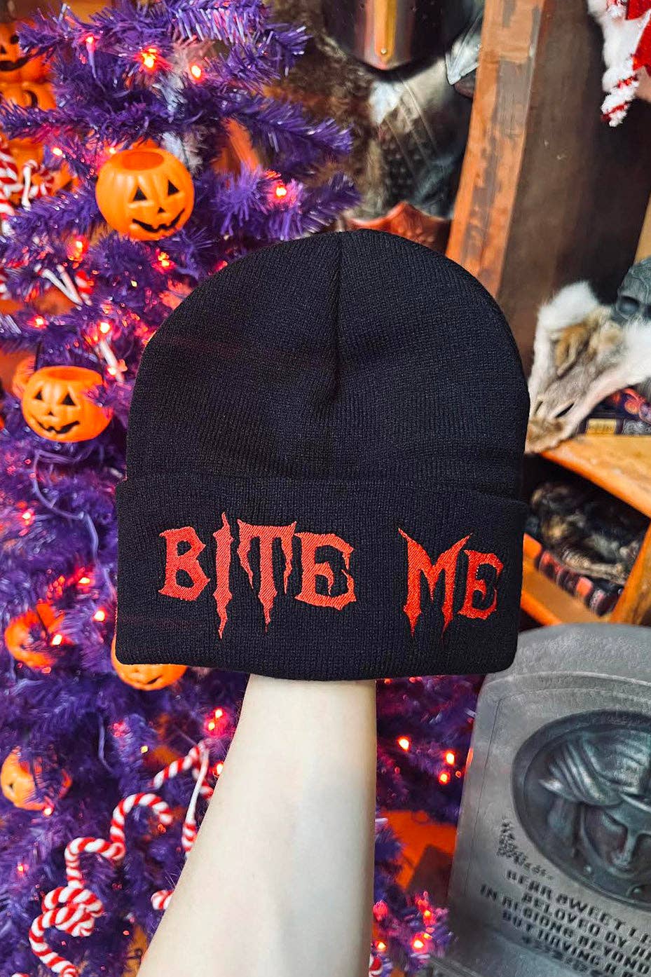 Bite Me Beanie Accessories - Gothic & Alternative Gift - Haunted