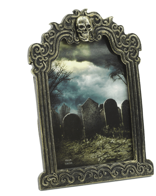 Black and Gold tombstone with skull styled picture frame Home Decor - Gothic & Alternative Gift - Haunted