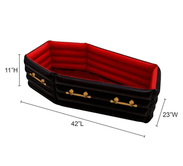 Black and Red Vampire Coffin-inflatable Home Decor - Gothic & Alternative Gift - Haunted