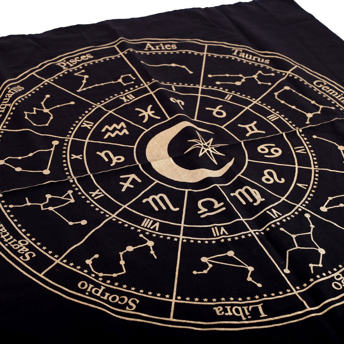 Black Astrology Wheel Altar Cloth Decorative Accessories, - Gothic & Alternative Gift - Haunted