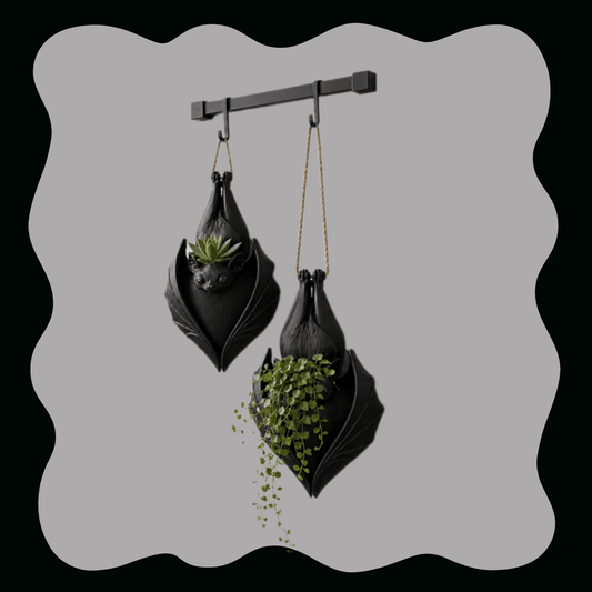 Black Bat Plant Hanger – Gothic 3D Printed Home Decor Home Decor - Gothic & Alternative Gift - Haunted