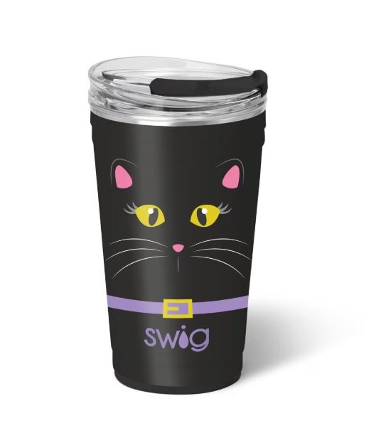 Black Cat Boo Crew Party Tumbler SwigLife Drinkware - Gothic & Alternative Gift - Haunted