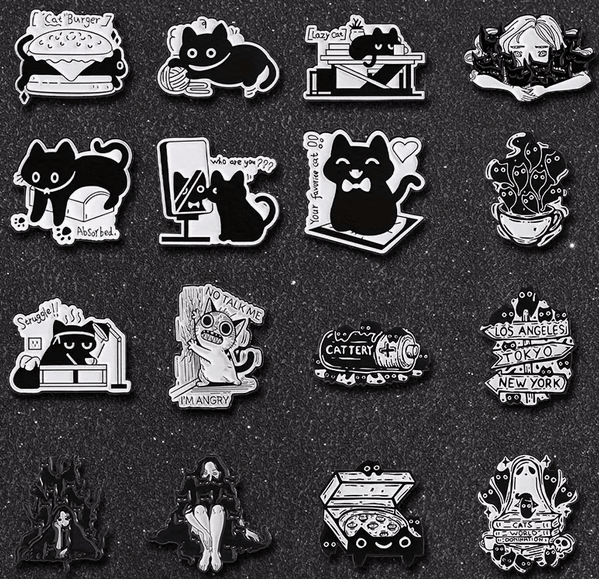 Black Cat Enamel Pin two for $10.50 Accessories - Gothic & Alternative Gift - Haunted