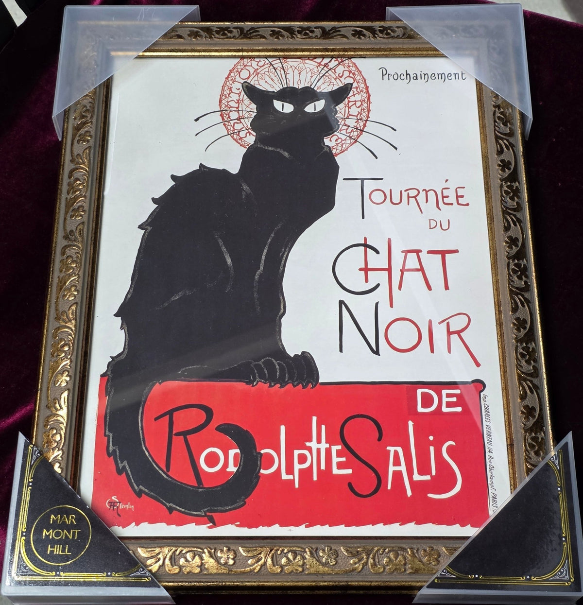 Black Cat Framed Art Nouveau Print - Gothic & Alternative Gift - Haunted