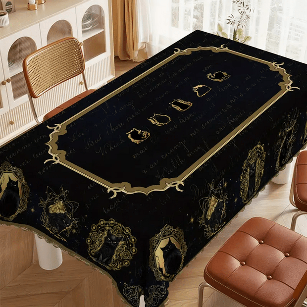 Black Cat Halloween Witchy Tablecloth Tableware - Gothic & Alternative Gift - Haunted
