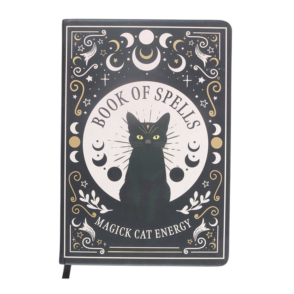 Black Cat Magick Book of Spells A5 Notebook with Pen Books - Gothic & Alternative Gift - Haunted
