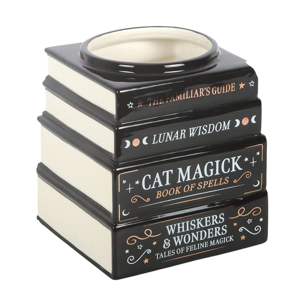 Black Cat Magick Book Stack Vase Planter Garden Decor - Gothic & Alternative Gift - Haunted