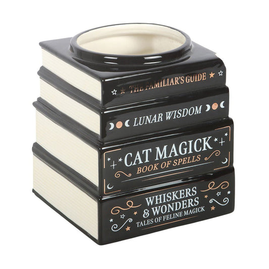 Black Cat Magick Book Stack Vase Planter Garden Decor - Gothic & Alternative Gift - Haunted